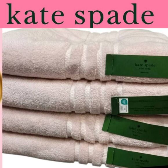 Kate Spade New York Striped Oversized Plush Bath Towels - Picture 1 of 7